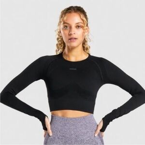 Gymshark FLEX SPORTS LONG SLEEVE CROP TOP size Small.